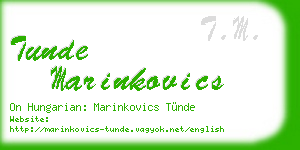 tunde marinkovics business card